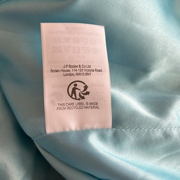 Boden Dress Sheath Emerald Deco Career Colorful Green Blue Belted Lined Size 12 - Picture 11 of 15